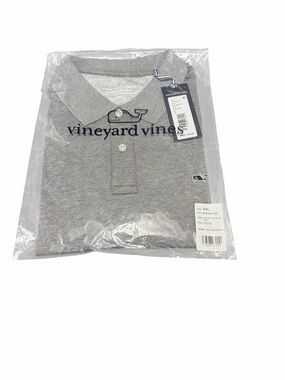 Vineyard Vines Edgartown Polo Shirt Mens XXL Gray Short Sleeve Whale